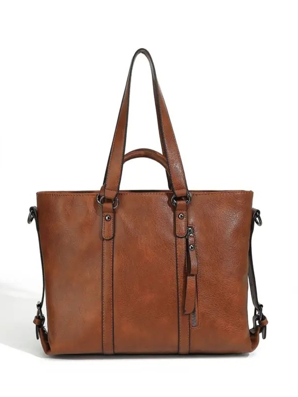 Classic Brown Leather Tote Bag for Men